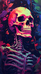 Skeleton wallpaper, skeleton background, AI Generative Photo