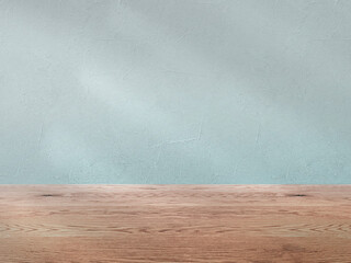 緑の壁とナチュラルで茶色い木目の床の背景画像素材、淡い影が入った壁とフローリングのバックグラウンド