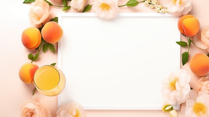 delightful bellini cocktail with space for text, ideal for design projects. generative AI