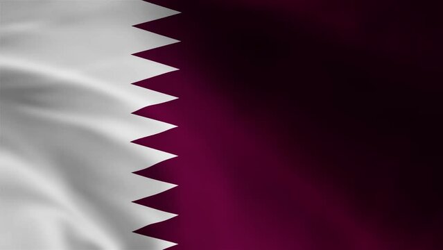 4K Ultra HD Realistic Waving Flag Animation of Qatar