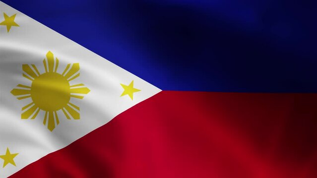 4K Ultra HD Realistic Waving Flag Animation of Philippines