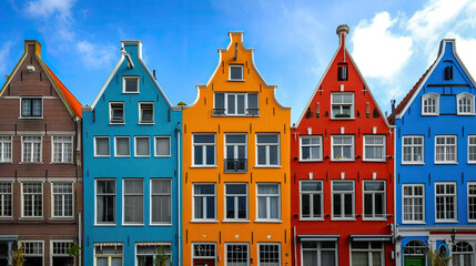 Fototapeta premium Old European Town with Charming Houses and Unique Architecture Surrounded by a Skyline of Residential Buildings and Apartments