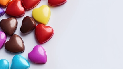 Obraz premium Heart shape candy in a box for valentine day.