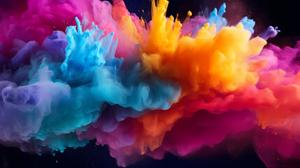 Fototapeta premium Dust explosion Holi background, Indian traditional festival