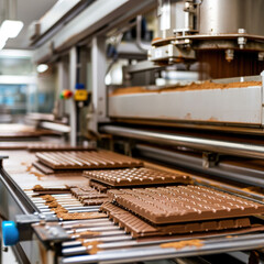 Fototapeta na wymiar Chocolate Factory: Wafer Baking Line