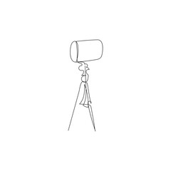 Camera continuous one line drawing  outline vector illustration