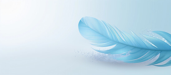 Fototapeta na wymiar Isolated blue feather on white. Ethereal Elegance: Isolated Blue Feather on White Background
