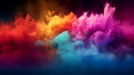 Fototapeta premium Dust explosion Holi background, Indian traditional festival