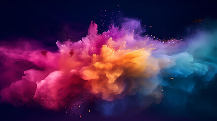 Fototapeta premium Dust explosion Holi background, Indian traditional festival