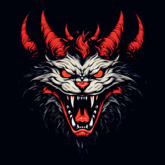 angry cat head mascot vector illustration