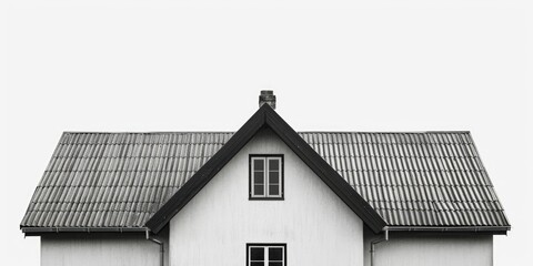 A black and white photo of a house. Suitable for architectural, real estate, or interior design purposes