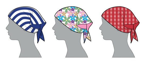 Woman bandana with different patterns