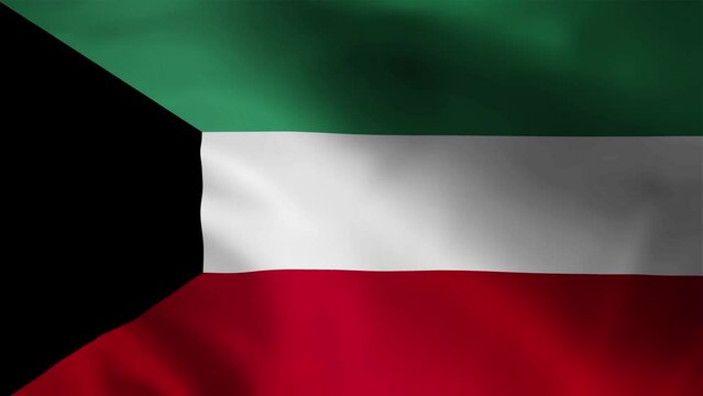 4K Ultra HD Realistic Waving Flag Animation of Kuwait