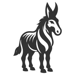 Fototapeta premium Horse, Donkey, Mule, Silhouette, Drawing, Mane, Black And White , Live, Donkey, Mule, Silhouette