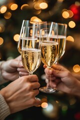 A group of people celebrating and toasting with glasses of champagne. Perfect for any festive occasion or celebration