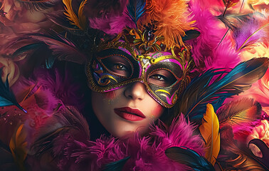 Obraz premium woman in carnival mask.