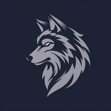 wolf logo illustration, Generative AI