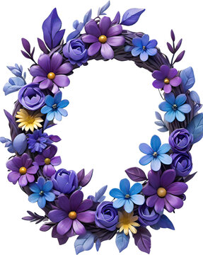 
Purple Pastel Floral Wreath png Images 
