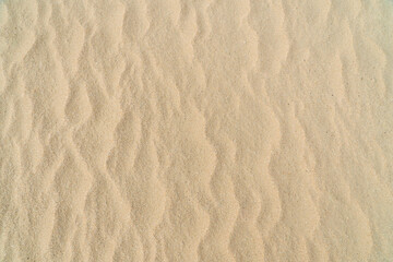 White sand background at the beach with ripples created by the wind.