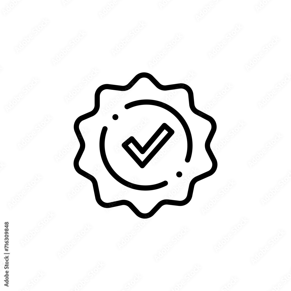 Poster check mark icon. profile verification check marks icon. approved symbol. verified account badge.