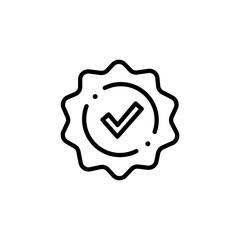Check mark icon. Profile verification check marks icon. Approved symbol. Verified account badge.