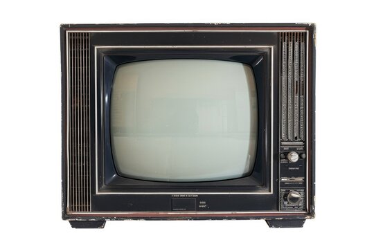 An old-fashioned television with a white screen. Perfect for nostalgic or retro-themed projects