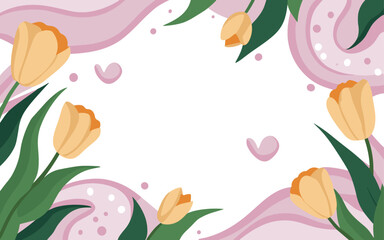 Abstract tulip background poster. Good for fashion fabrics, postcards, email header, wallpaper, banner, events, covers, advertising, and more. Valentine's day, women's day, mother's day background.