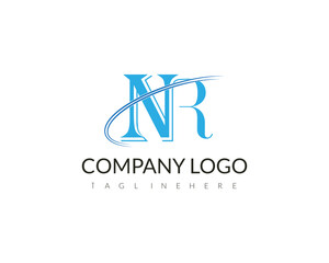 Obraz premium NR, RN Abstract Letters Logo Monogram