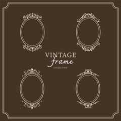 Vintage border frame deco vector. Retro luxury design.