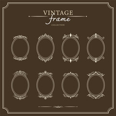 Vintage border frame deco vector. Retro luxury design.
