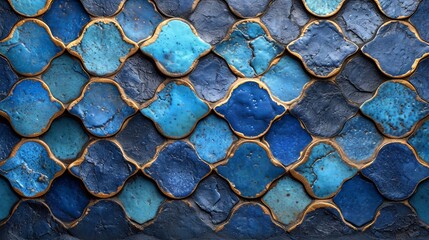 Blue ceramic pattern for background.