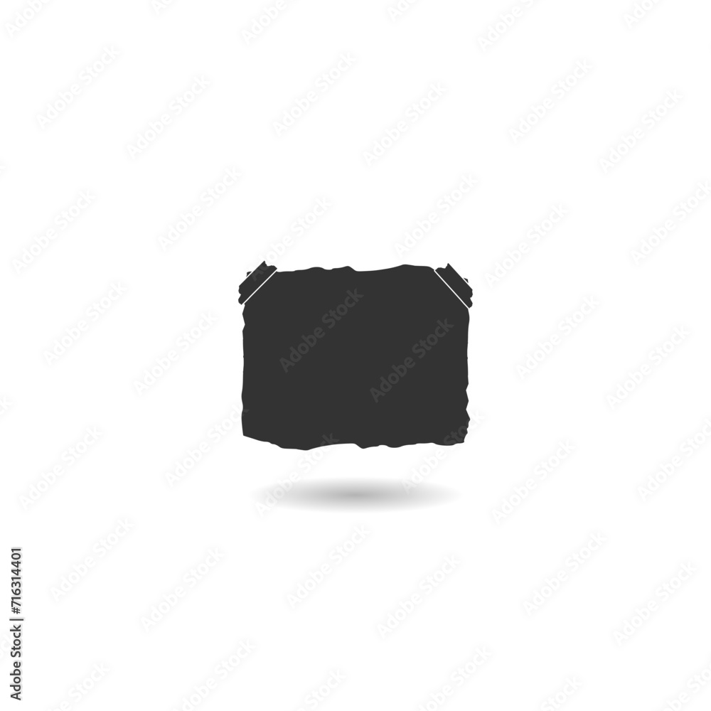 Poster note paper blank sign tag icon with shadow