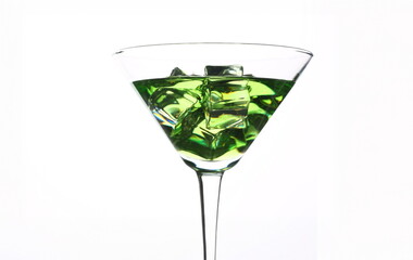 Cocktail absinthe with vodka in martini glass print print for skinned kitchen background interior bar products home furnishings trendy design black gray gradient sliced fruits and ice.