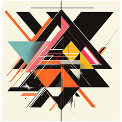 Modern Geometric Art with Sharp Angles: Triangle
