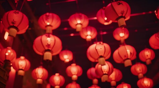 chinese new year lanterns, Beautiful background of traditional Chinese lantern background Ai generated image