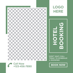 Hotel Social Media Marketing Banner Design Template