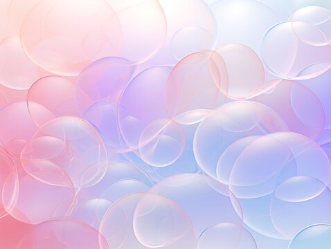 colorful soap bubbles on a white background. 3d render illustration. Cosmetics Blue Serum bubbles on defocus background. Collagen bubbles Design. Moisturizing Essentials and Serum Concept. Vitamin 