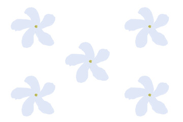 White Flower Crape Jasmine Flower Pattern with Dry Brush