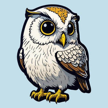 Vector design of cute owl kawaii animal cartoon design.