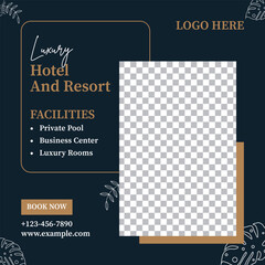 Hotel Social Media Marketing Banner Design Template