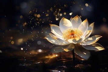 The lotus flower is white, very beautiful, with the right amount of light, making this lotus more beautiful in terms of viewing, wallpaper