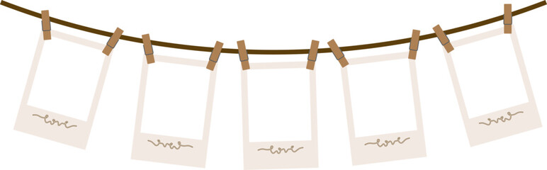 Hanging Polaroid Photo Frame On String