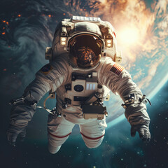 Astronaut and Spacesuit: Outer Space Cosmic Adventure