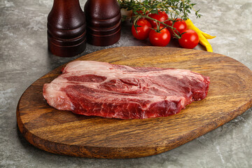 Raw beef chuck roll steak