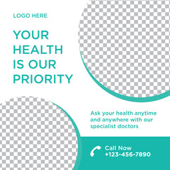 Medical Banner for Social Media Marketing Advertisements Poster and Printing Design Template
