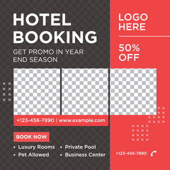 Hotel Social Media Marketing Banner Design Template