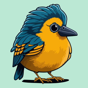 recommend clip art: Cute kingfisher kawaii cartoon vector illustration.