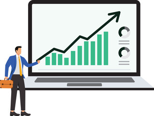 Bar Graph, Economy, Taking Off - Activity, New Business, Businessman