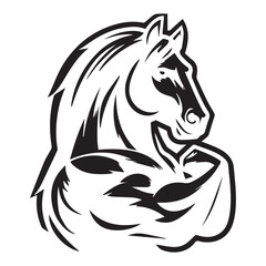 Fototapeta premium Horse Silhouette, horse, horse, animals, monochrome