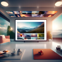 Fototapeta premium laptop computer on the background, generative AI